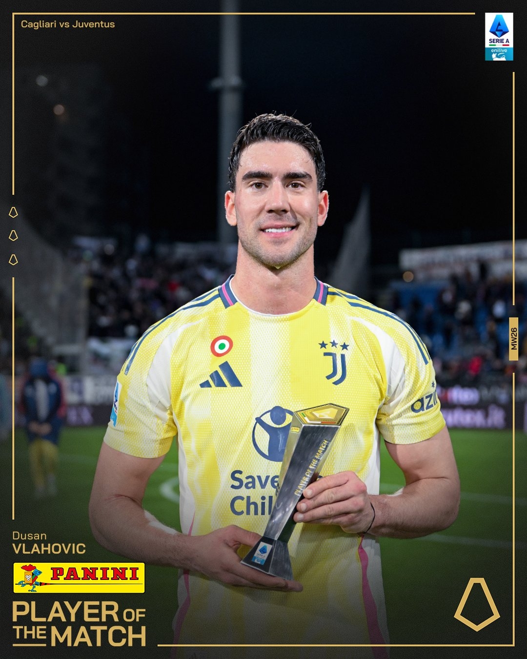  打進(jìn)致勝進(jìn)球！弗拉霍維奇當(dāng)選尤文1-0卡利亞里全場(chǎng)最佳球員