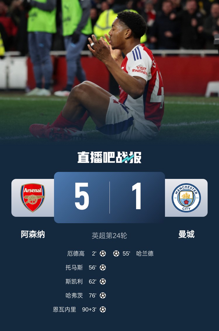  硬氣槍手無(wú)畏強(qiáng)敵！阿森納本賽季5-1碾壓曼城，3-0完勝皇馬